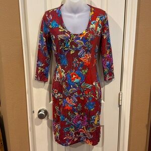 Just Cavalli Beautiful Floral Stretch Dress. Sz Medium